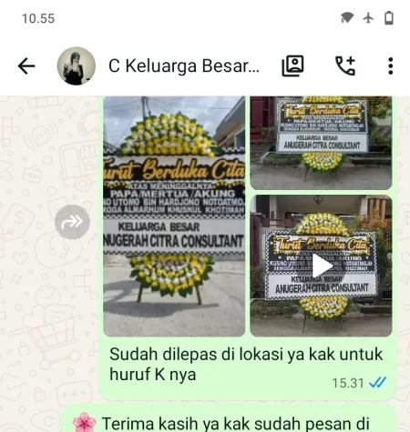 Pengiriman Papan Bunga Duka Dungus Cariang Andir