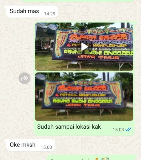 Pengiriman Papan Bunga Dungus Cariang Andir